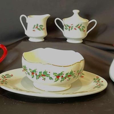 Lenox Dish, Mistletoe Platter And Holiday Home Mugs