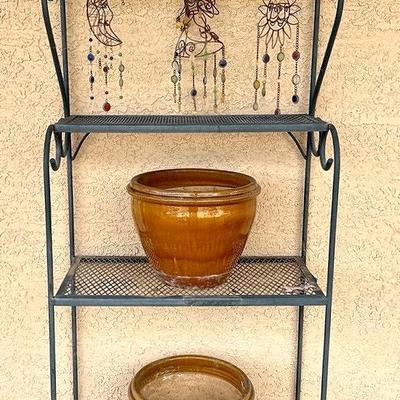 Metal Mesh Plant Stand With Pots 