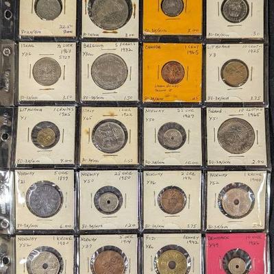 20 Old Foreign Coin Collection, Collected In 1970s