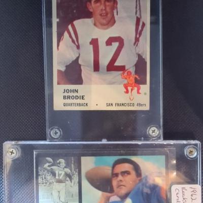 1961, 1962 John Brodie, Roman Gabriel NFL Rookie Cards (Fleer, Topps)