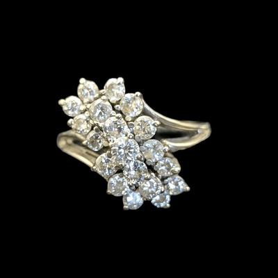 14K White Gold Diamond Ring, NAGL Appraised