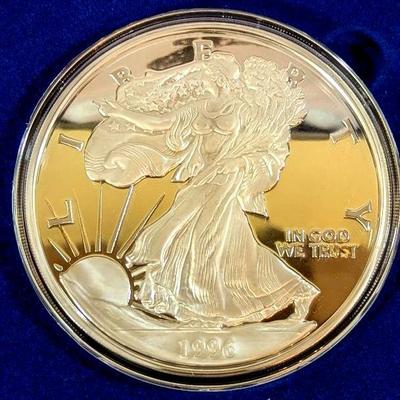 1996 Half Pound of .999 Proof Silver in Box with COA