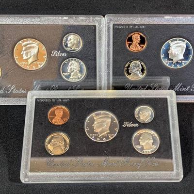 1992, 93, 94 Silver US Proof Sets 