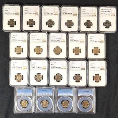 PCGS/NGC Graded Jefferson Nickel Set 1938-2018