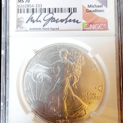 2021 Silver Eagle - 1st Day Of Issue, Eagle Landing T-2 MS70