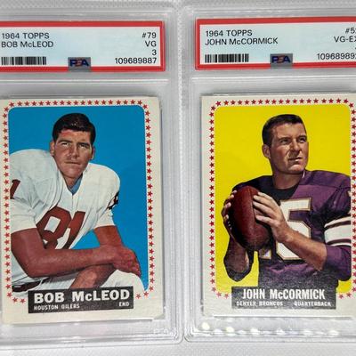 Psa Graded 1964 Topps Football Cards(2) PSA graded 1964 Topps football cards