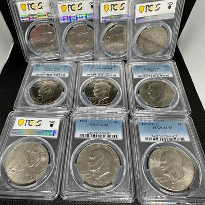 10 PCGS Graded Eisenhower Dollars, MS & Proof