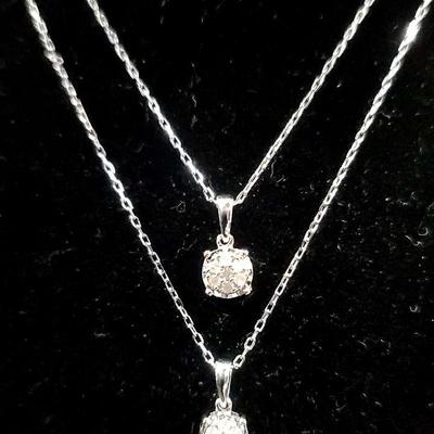 Diamond And Sterling Necklaces 