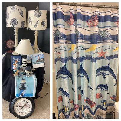 Coastal Decor & Nautical Accents with Shower Curtain