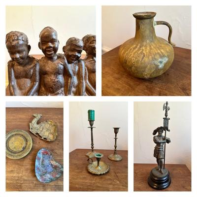 Assortments Of Brass And Iron Decor