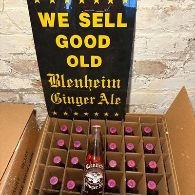 A Case Of Blenheim Ginger Ale & Advertising Sign 