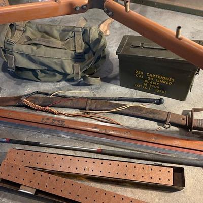 Eclectic Basement Treasures-Sword, Ammo Box