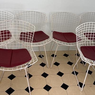 Set of 6 Knoll Bertoia Side Chair with Bertoia Dining Seat Pads