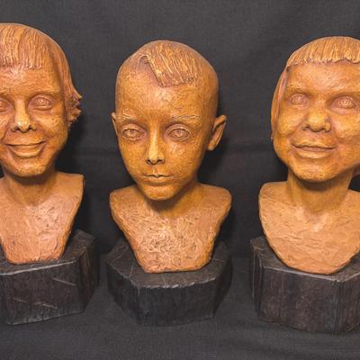 Set Of Three Children’s Bust Sculptures