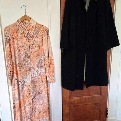 Vintage Groovy Dress & Coat W Fur Trim