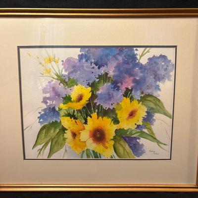 Two Original Signed Watercolors-Floral 