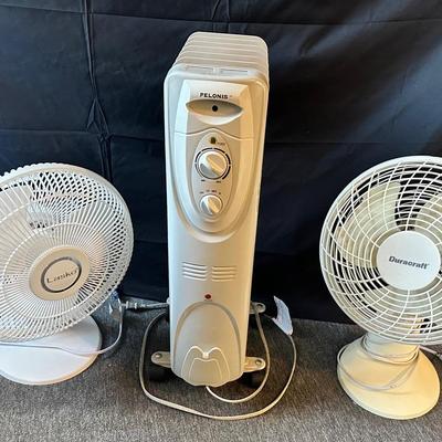 Pelonis Heater And 2 Oscillating Fans
