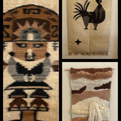 Three Hand Woven Peruvian Wall Tapestries