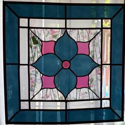 Stained Glass Flower Panel & Decorative Box