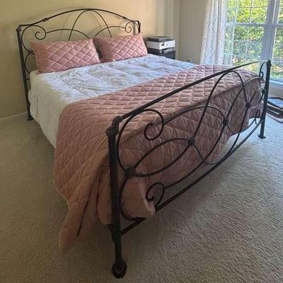 Wrought Iron King Bed with Mattress & Box Springs
