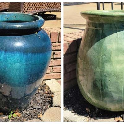 Large Glazed Ceramic Planters – Reef Teal & Reef Spa Blue