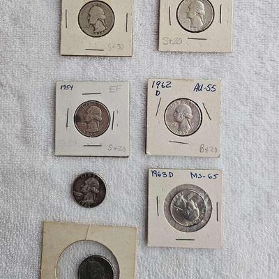 Seven Washington Quarters