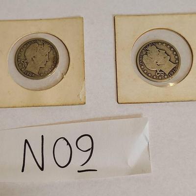 Two Barber 1/2 Dollar coins