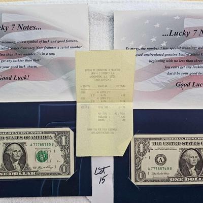 Two Lucky $1 Bills