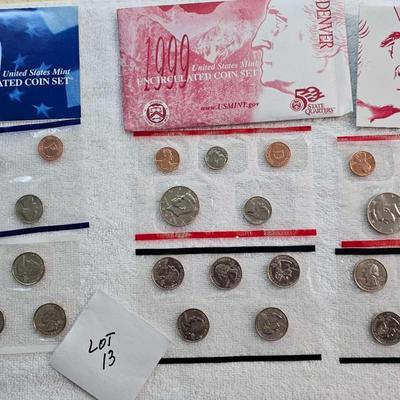 1999 US mint Uncirculated Coins