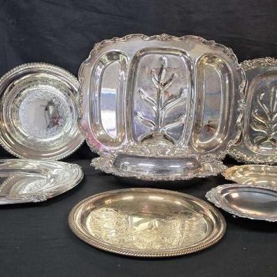 Ct563 assorted silver plated serving trays