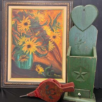 Ct465 vintage original sunflower art