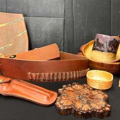 Ct446 vintage hunter leather gun holster and more