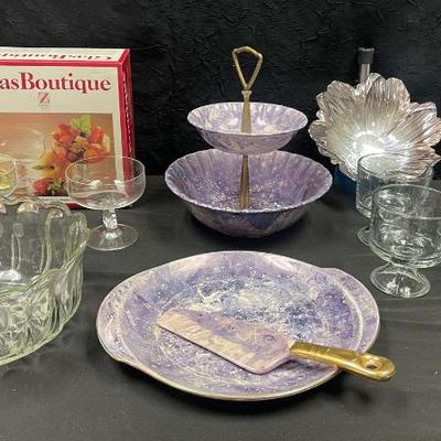 Ct474 vintage dessert glassware and serving set
