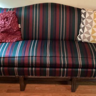 Sale Photo Thumbnail #276: Maroon striped couch
