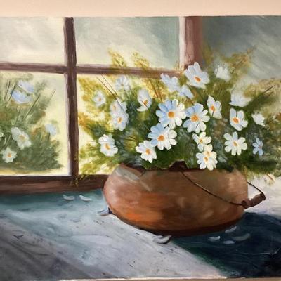 Sale Photo Thumbnail #231: Wall art white flowers at window