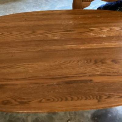 Sale Photo Thumbnail #241: Oval oak mid century coffee table