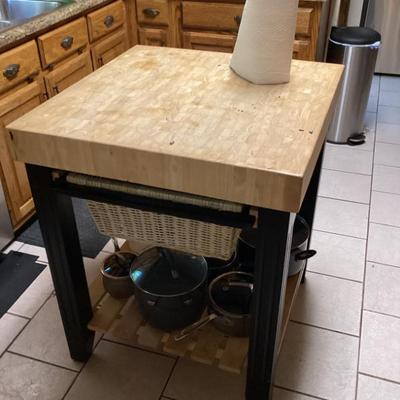 Sale Photo Thumbnail #249: Butcher block island table