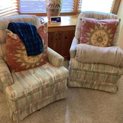 Sale Photo Thumbnail #262: Beige swival rocker chairs