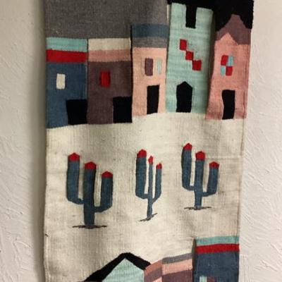 Sale Photo Thumbnail #225: Wall art Mexican village scene tapestry