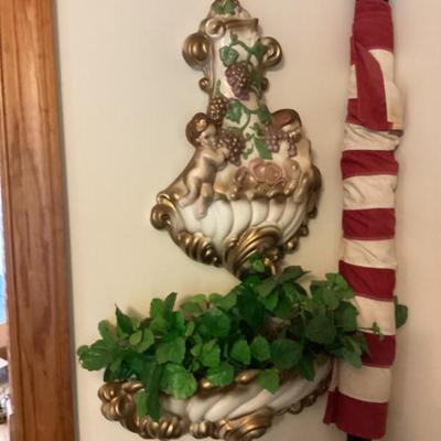 Sale Photo Thumbnail #158: Gold and ceramic with cubids wall sconce