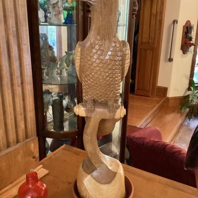 Sale Photo Thumbnail #164: Hand carved eagle sculpture
