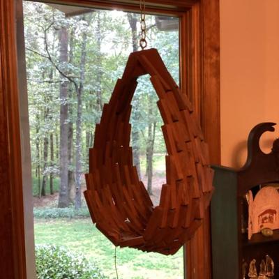 Sale Photo Thumbnail #95: Tear drop wood plant hanger
