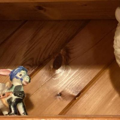 Sale Photo Thumbnail #146: Donkey pulling a cart and a wolf figurines