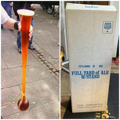 Full Yard Of Ale Glass With Stand 