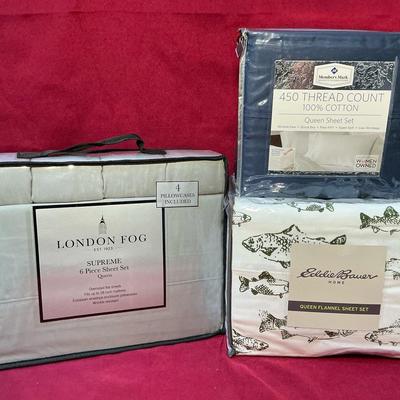 Queen Sheet Sets - Eddie Bauer, Members Mark, London Fog 
