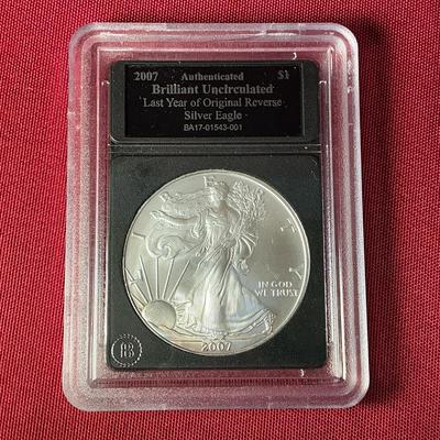 2007 BU Last Year of Original Reverse American Silver Eagle 
