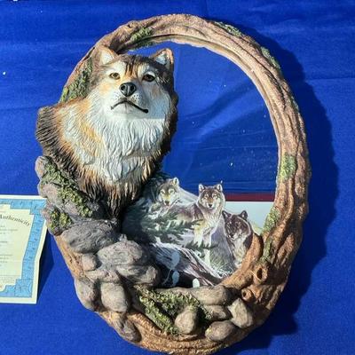 The Bradford Exchange Reflections Of Nature Wolf Mirror New