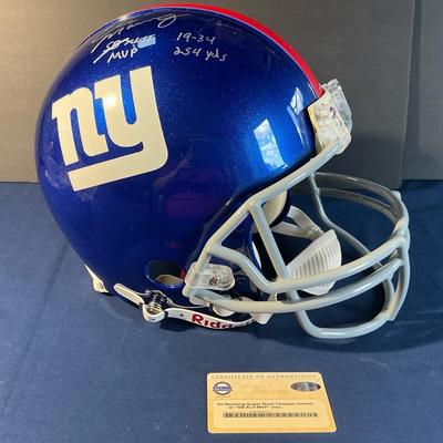 Signed Eli Manning NY Giants Helmet Authenticated 
