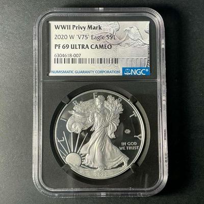 2020-W NGC WWII Privy Mark PF-69 Ultra Cameo American Silver Eagle 