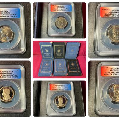 ANAC’s U.S Mint Graded Presidential Dollar Collection (6 Coins)